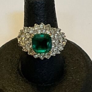 Green clear 18KHGF Gold Women's Cocktail Ring